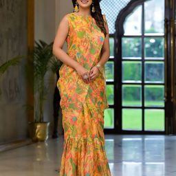 ODETTE Poly Georgette Saree-picture-19