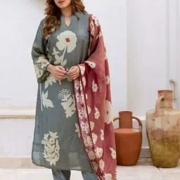 Aaghnya Women Viscose Rayon Kurta & Trousers With Dupatta-picture-29