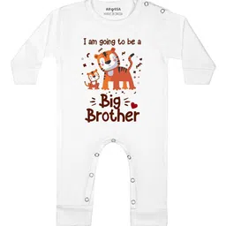 Arvesa I am going to Be Big Brother Printed Bodysuit-image-93