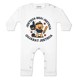 arvesa Jeetega Bhai Jeetega Gujarat Jeetega Printed Baby Rompers-picture-24