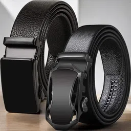 The Roadster Lifestyle Co. Men Set Of 2 Textured Formal Belts-image-86