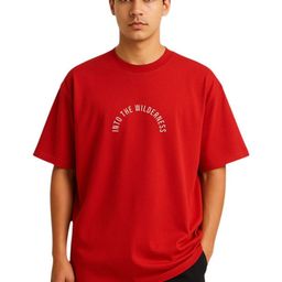 GLOBAL NOMAD Typography Printed Drop-Shoulder Sleeves Pure Cotton Oversized T-shirt-image-78