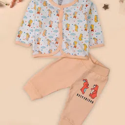 MeeMee Kids Printed Round Neck Pure Cotton Top with Pyjamas-27