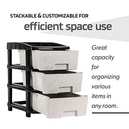 RUBOXA Black Set of 1 Regular Drawer Organiser Organisers image 2