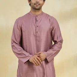 Fabindia Woven Design Band Collar Straight Kurta-image-11