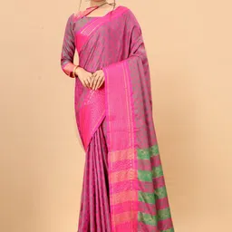 DIVASTRI Woven Design Zari Silk Cotton Ikat Saree-56