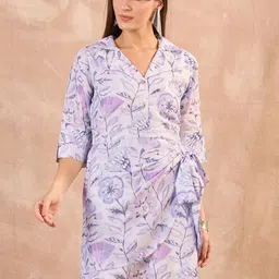 Routes by All About You Floral Print Linen Shirt Dress-image-14