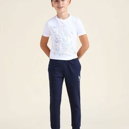 U.S. Polo Assn. Kids Boys Brand Logo Printed Pure Cotton Joggers-picture-6