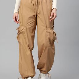 KISURA Women High-Rise Cargos Trousers-image-111