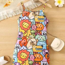 Zenat Girls Printed Bodycon Dress-image-12