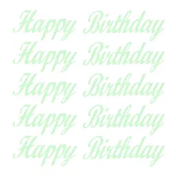 Comet Busters Fluorescent Green 5 Pieces Happy Birthday Self-Adhesive Stickers-52