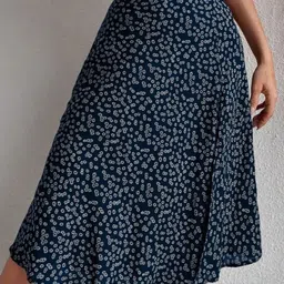 KPOP Printed A-Line Knee Length Skirt-image-82