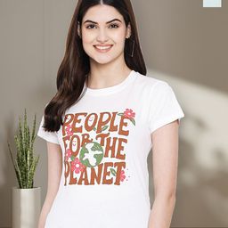 Dreambe Women Pack of 2 Graphic Printed Round Neck Cotton Regular Fit T-shirts-picture-11