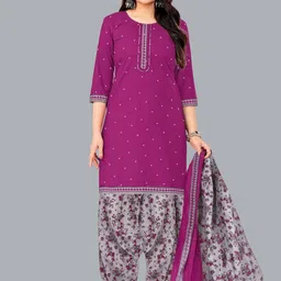 shree jeenmata collection Women Printed Regular Pure Cotton Kurta with Patiala & With Dupatta-picture-33