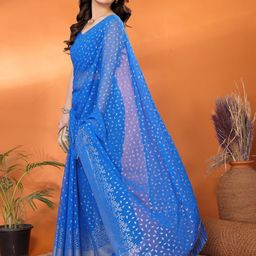 Anouk Blue Printed Pure Georgette Sarees-picture-41