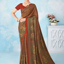 all about you Ethnic Motifs Pure Crepe Bagru Saree-37
