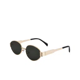 HASHTAG EYEWEAR Women UV Protected Oval Sunglass Retro -311-GLD-G15-4-GLD-G15-2604-38