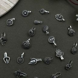 NAMAN ARTS Silver-Plated Stud Nosepin-image-74