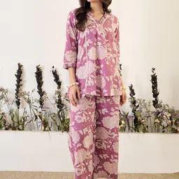 IMANA Printed Pure Cotton Top With Trouser Co-Ords-picture-17