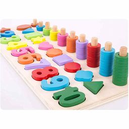 Lattice Wooden Educational Learning Numbers and Shapes Puzzle Game - Multicolour image 5