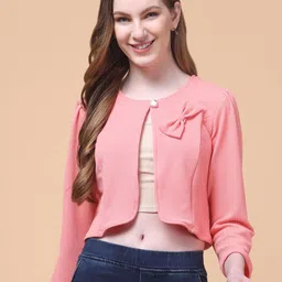 Charitra Women Self Design Bow Crop Top-image-83