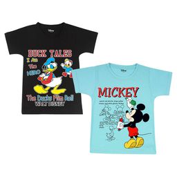 Disney By Miss and Chief Boys Pack of 2 Mickey Mouse Bio Finish Printed Cotton T-shirts-image-84