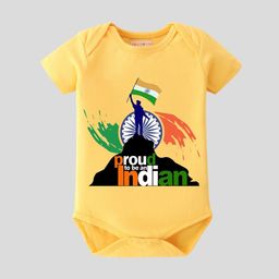 BLUSHES Infants Independence Day Theme Printed Pure Cotton Half Sleeve Bodysuit-image-69