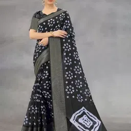 bansari textiles Printed Zari Bandhani Saree-picture-10