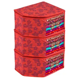Kuber Industries Red Set of 3 Regular Multi-Utility Organisers-0