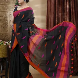 Bong ButiQ Woven Design Pure Cotton Khadi Saree-picture-4