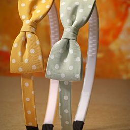 Stoln Girls Set of 2 Polka Dot Printed Bow Hairbands-0
