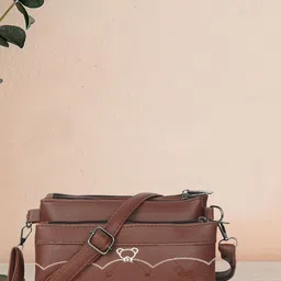 LADY QUINTON Textured PU Structured Sling Bag-3