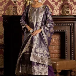 Indo Era Women Regular Kurta with Trousers & With Dupatta-4