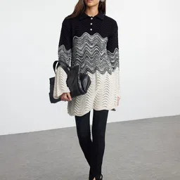 Trendyol Women Chevron Printed Longline Pullover-picture-28