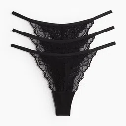H&M 3-Pack Lace Tanga Thong Briefs-image-62