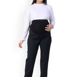 Uzazi Women Relaxed High-Rise Stain Resistant Maternity Trousers-image-93