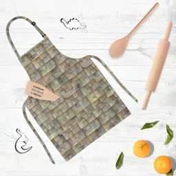ArtzFolio Green & Brown Printed Cotton Apron-31