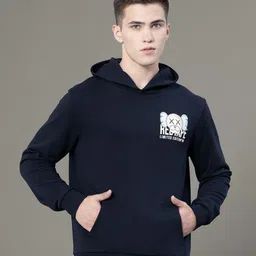 Red Tape Men Graphic Print Fleece Baggy Fit Hoodie-image-88