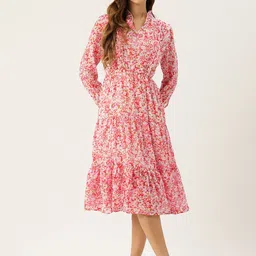 Rue Collection Floral Printed Ruffled Fit & Flare Midi Dress-image-47