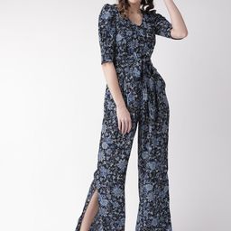 Antheaa Women Blue & Grey Printed Basic Jumpsuit-picture-15