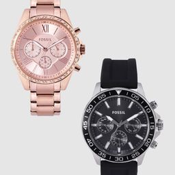 Fossil Modern Courier Unisex Set Of 2 Embellished Analogue Watches 15149286-1-9036689-1-11