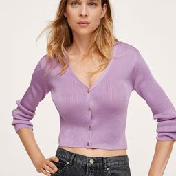 MANGO Women Purple Crop Cardigan-image-34