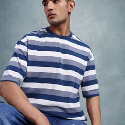 The Roadster Life Co.Multi-Striped Relaxed T-shirt-image-33
