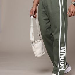 WROGN Men Regular Fit Striped Brand Logo Printed Track Pants-image-69
