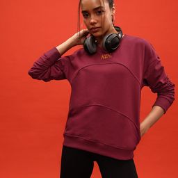 DressBerry Radiant Ruby Printed Detail Sweatshirt-image-3