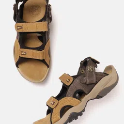 Woodland Men Nubuck Leather Colourblocked Comfort Sandals-image-94
