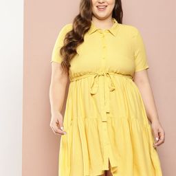 Sztori Plus-Size Shirt-Style Tiered Dress-11