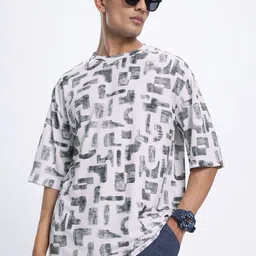 glitchez Offbeat Statement Printed Drop-Shoulder Sleeves T-shirt-image-24