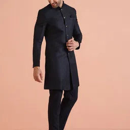 KISAH Men Self Design Indowestern Sherwani Set-image-126