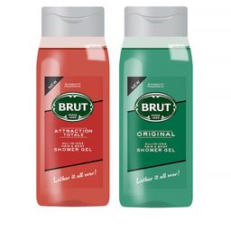 BRUT Set of 2 Hair & Body Shower Gel - Original All-In-One & Attraction Total All-In-One-21